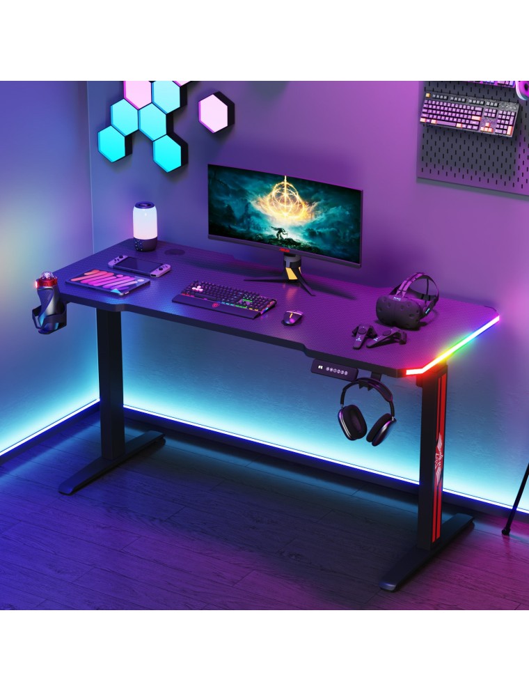 On Sale Advwin Electric Standing Gaming Desk RGB LED 140cm