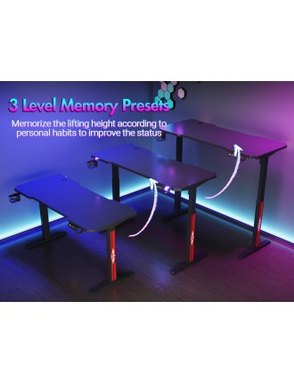 On Sale Advwin Electric Standing Gaming Desk RGB LED 140cm