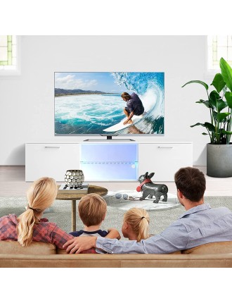 On Sale Advwin LED TV Unit Cabinet Entertainment Unit White In Stock