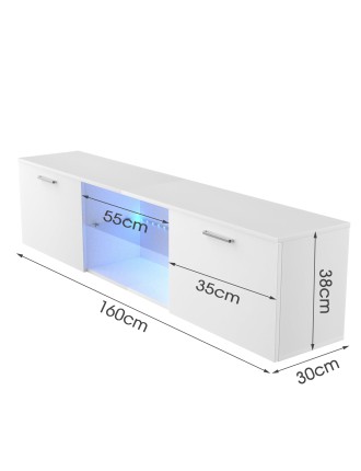 On Sale Advwin LED TV Unit Cabinet Entertainment Unit White In Stock