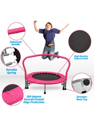 On Sale Advwin 36” Mini Trampoline Rebounder Handrail Foldable